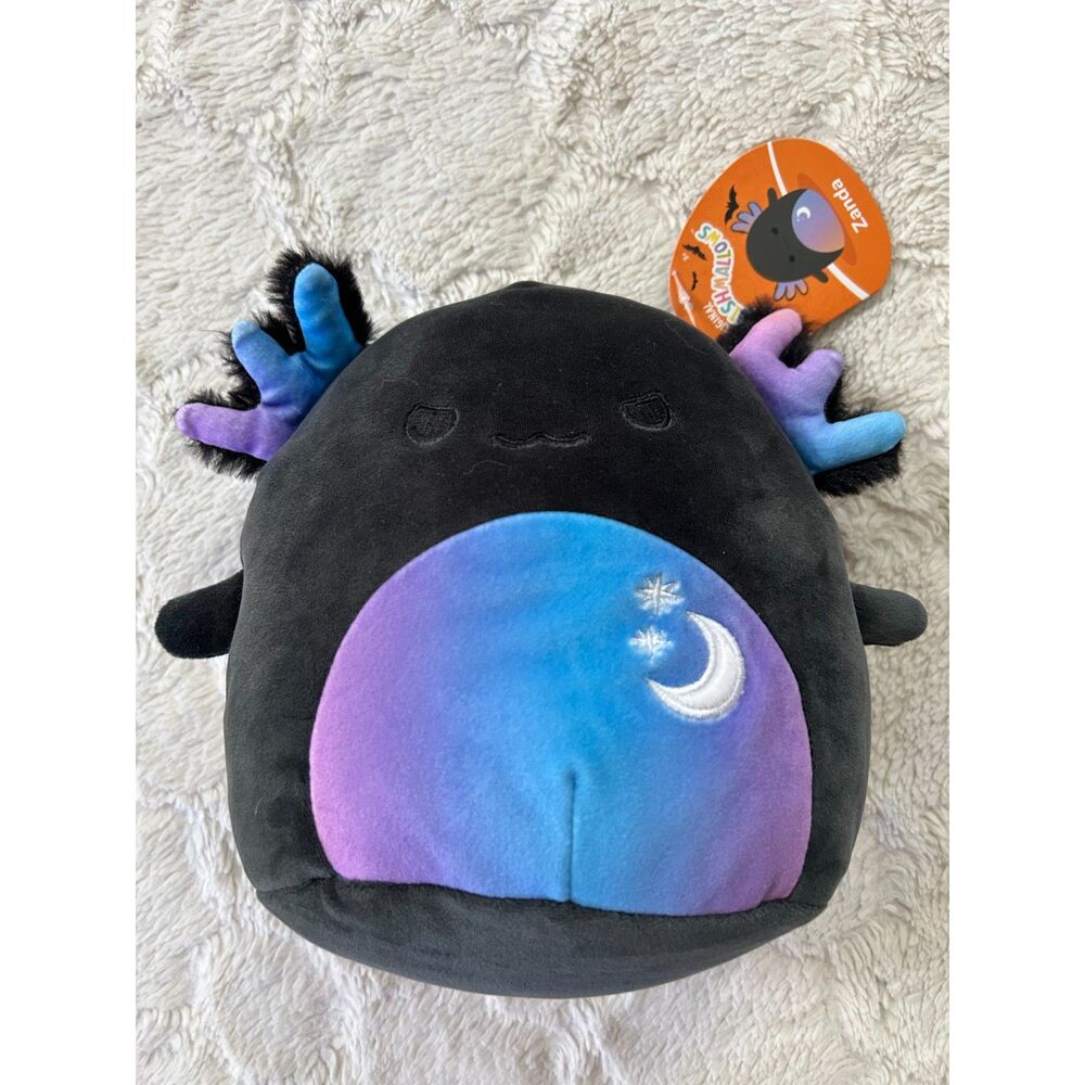 NWT Squishmallow Zanda Axolotl Black Blue Purple